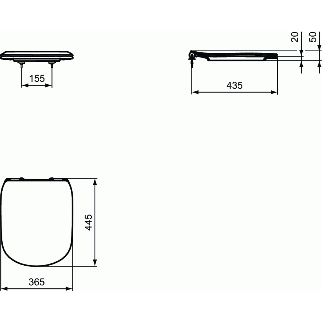 Тоалетна седалка Теси със забавено падане, черен мат T3527V3 – Ideal Standard 11.21.57.0016 – снимка 1
